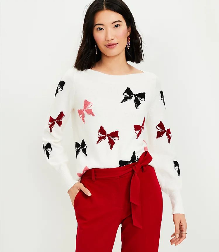 Bow Boatneck Sweater | LOFT