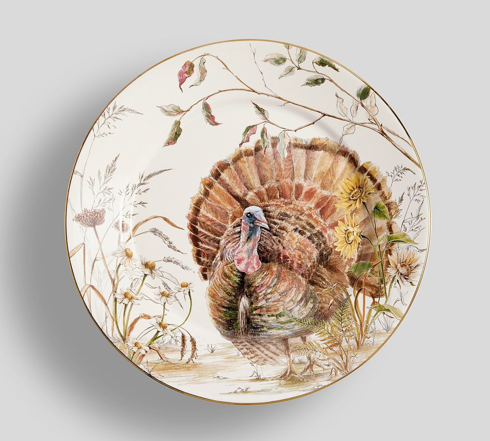 Bedford Harvest Turkey Stoneware Salad Plates, Set of 4 | Pottery Barn (US)