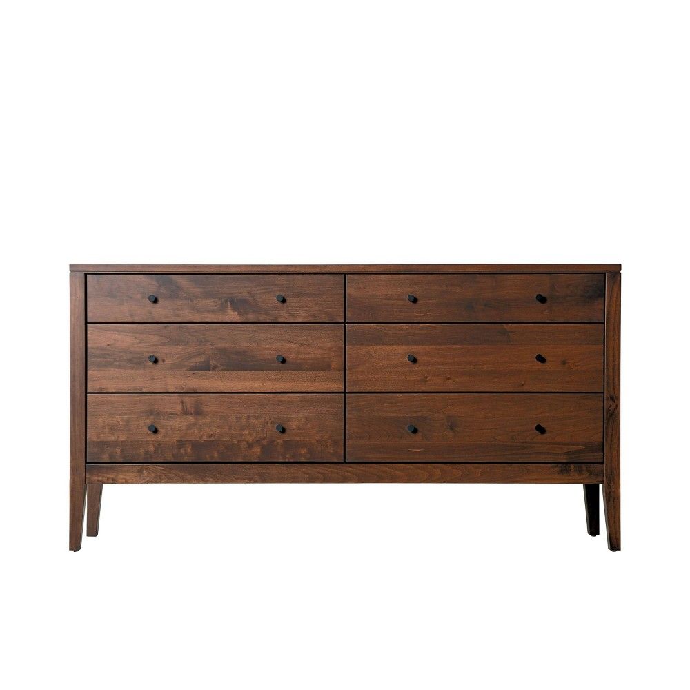 Myandra Solid Maple Wood 6 Drawer Dresser Espresso - HOMES: Inside + Out | Target