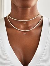 Julia 18K Gold Adjustable Tennis Necklace - Clear/Gold | BaubleBar (US)