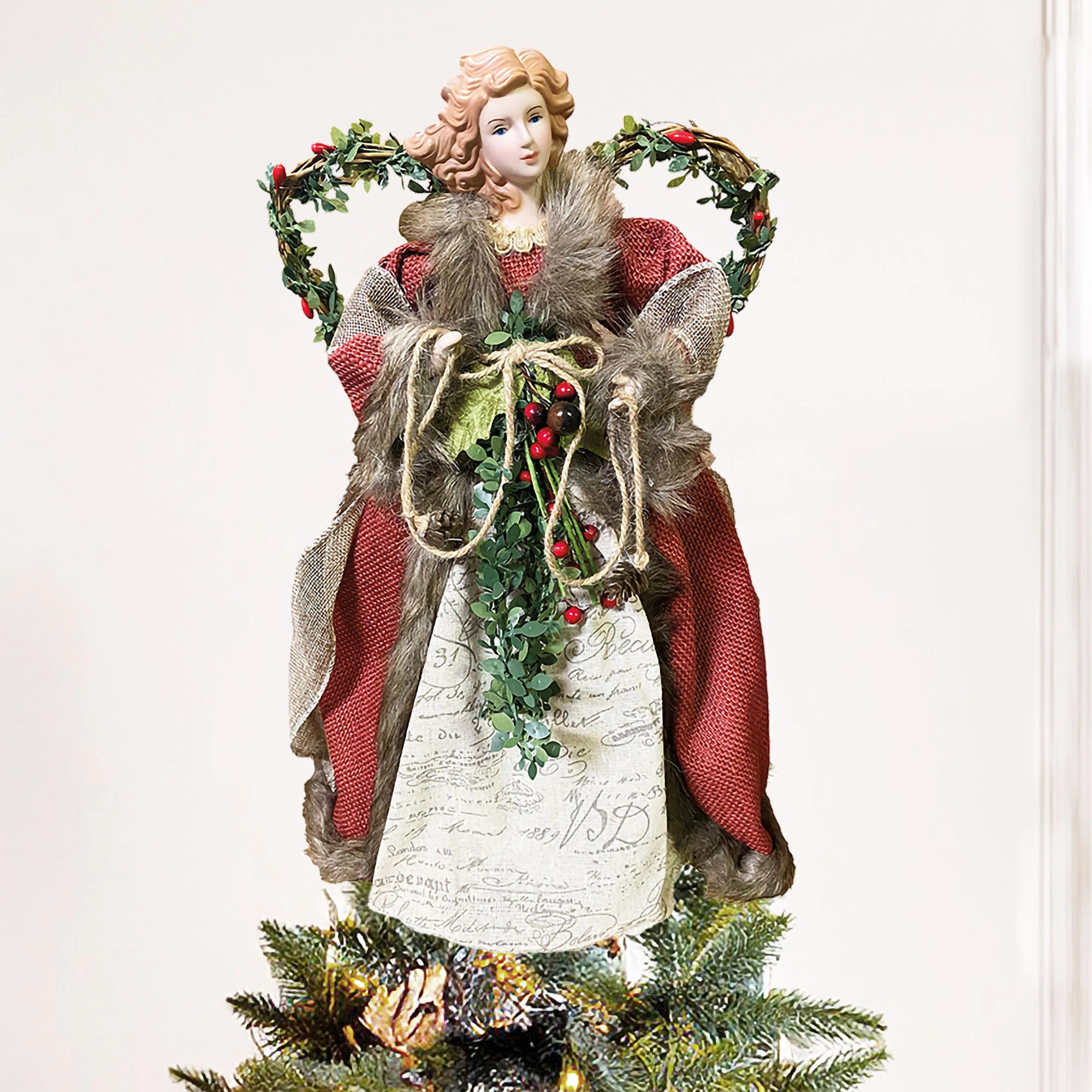 The Holiday Aisle® Homespun Angel Tree Topper & Reviews | Wayfair | Wayfair North America