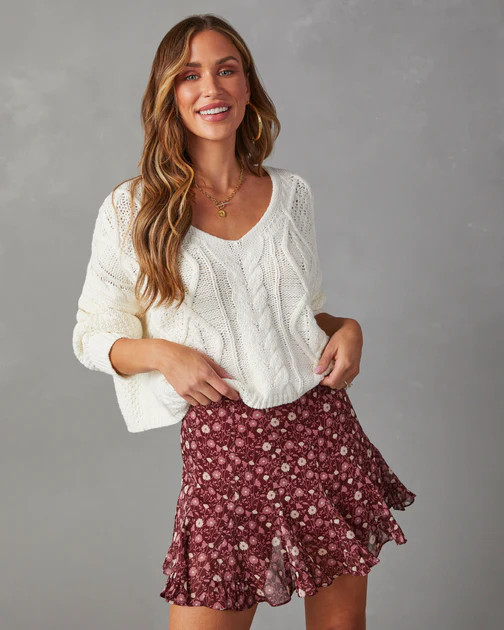 Briar Floral Ruffle Mini Skort | VICI
