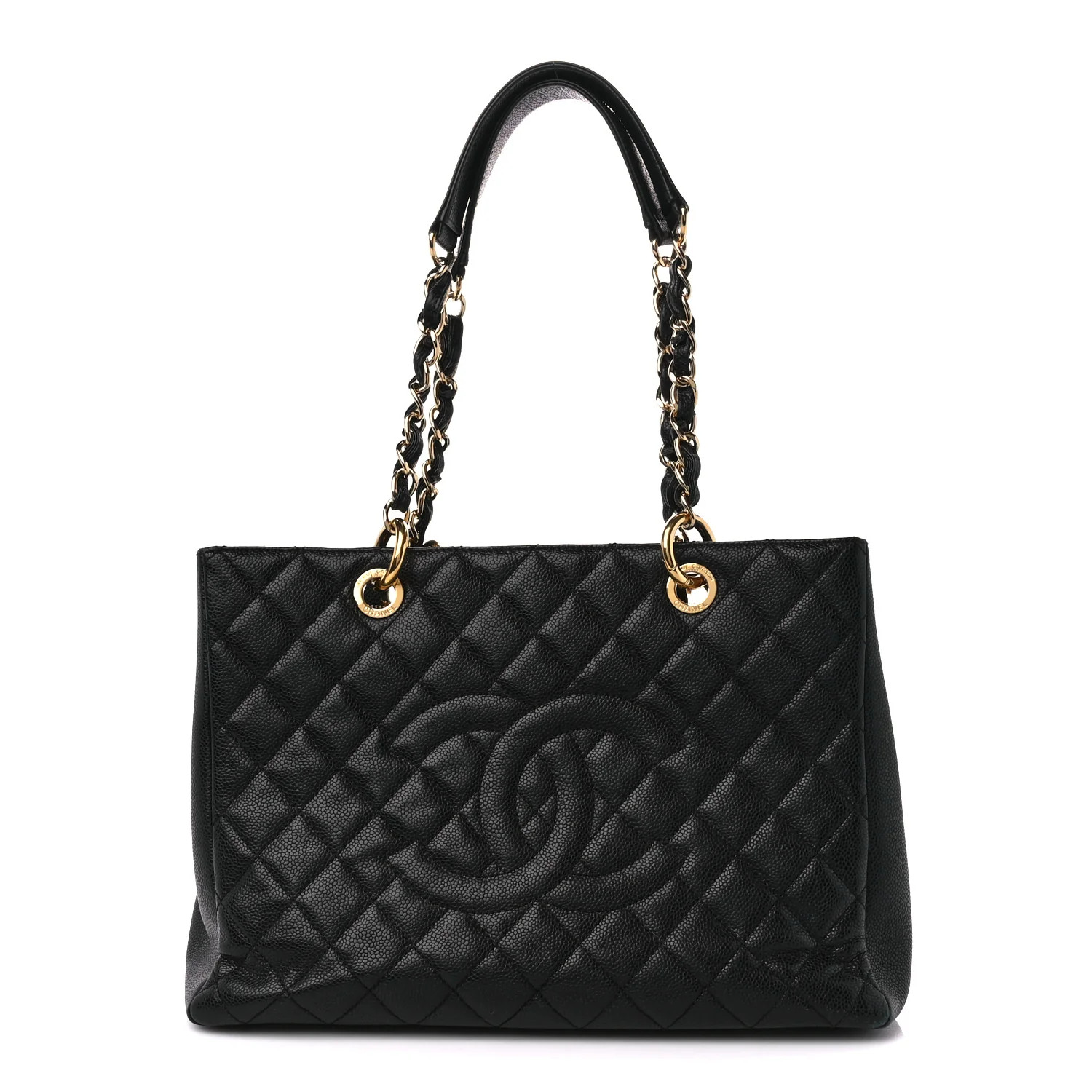 Caviar Quilted Grand Shopping Tote GST Black | FASHIONPHILE (US)