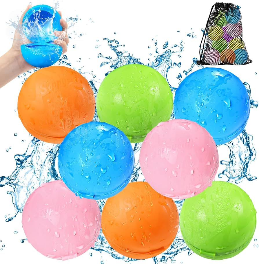 KOKODI 8PCS Reusable Water Balloons for Kids Ages 3-14, Self Sealing Magnetic Water Bombs for Poo... | Amazon (UK)