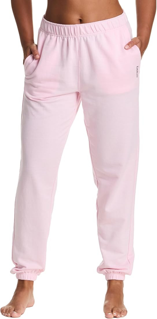 bebe Wide Leg Sweatpants for Women, French Terry Baggy Sweatpants with Pockets, Sweatpants for Wo... | Amazon (US)