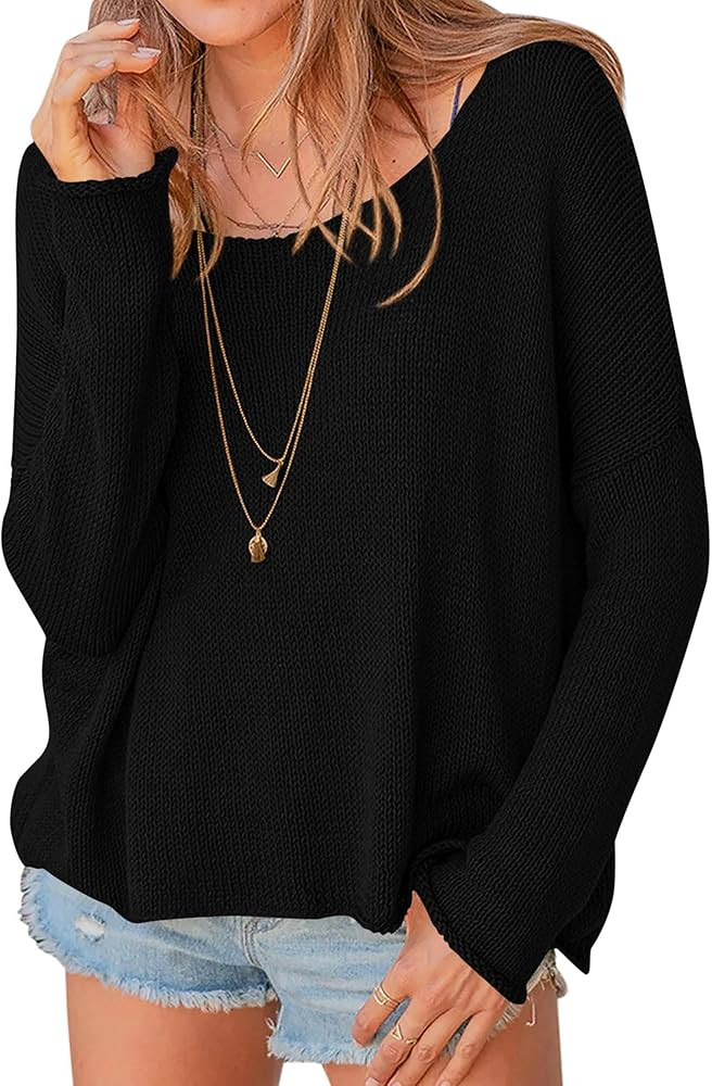 PRETTYGARDEN Women's Oversized Sweaters 2025 Casual Long Sleeve Scoop Neck Pullover Tops Loose Co... | Amazon (US)