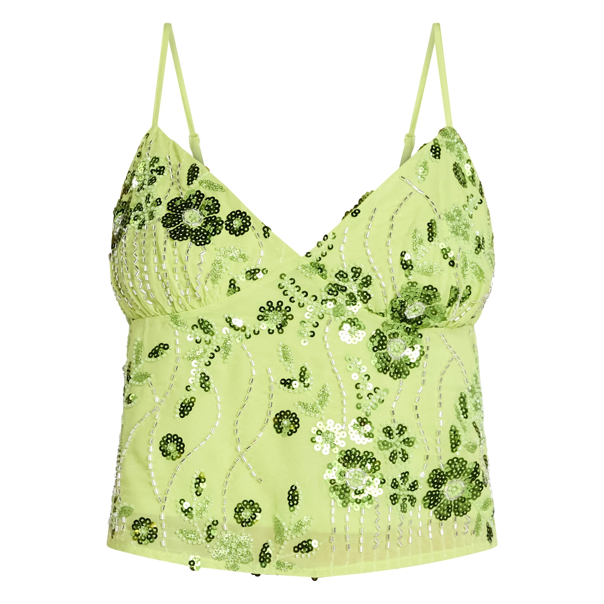 No Boundaries Junior's Beaded Camisole, Sizes XXS-XXL | Walmart (US)