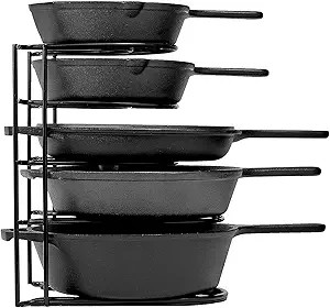 Cuisinel Heavy Duty Pan Organizer - 5 Tier Rack - Holds 50 LB - Holds Cast Iron Skillets, Griddle... | Amazon (US)