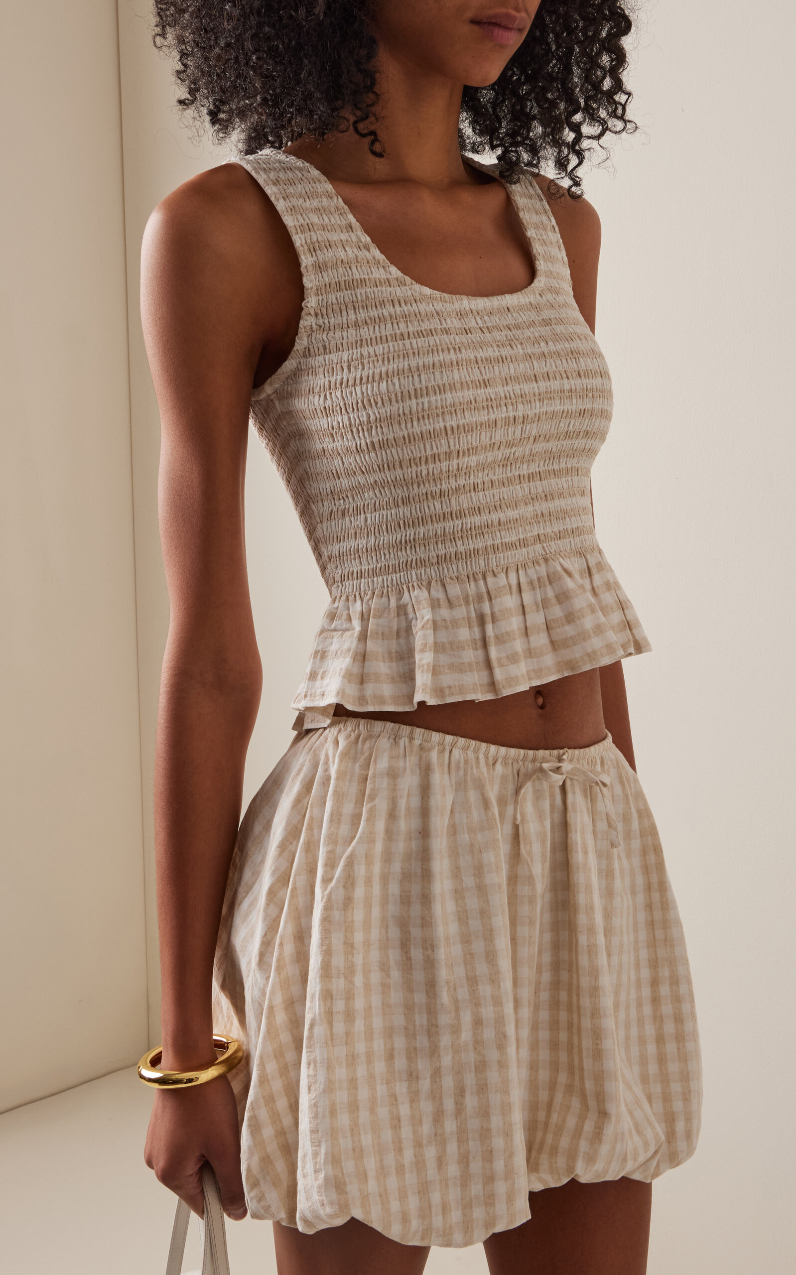 Smocked Air Linen Tank Top | Moda Operandi (Global)