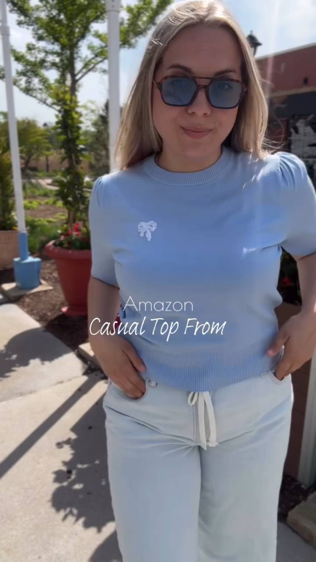 Casual Top From Spring and Summer 🩵 @arachcloz 

#arachcloz #amazonsale #amazonfashion #summeroutfit #springoutfit #fashionstyle #influencer #moda