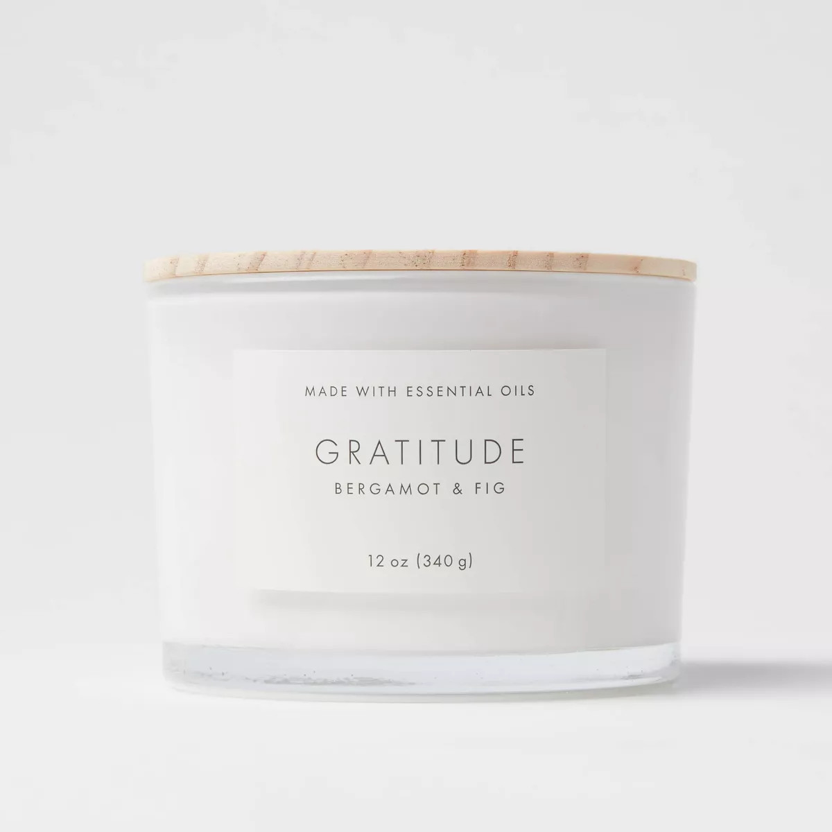 Wood Lidded Glass Wellness Grateful Candle - Threshold™ | Target