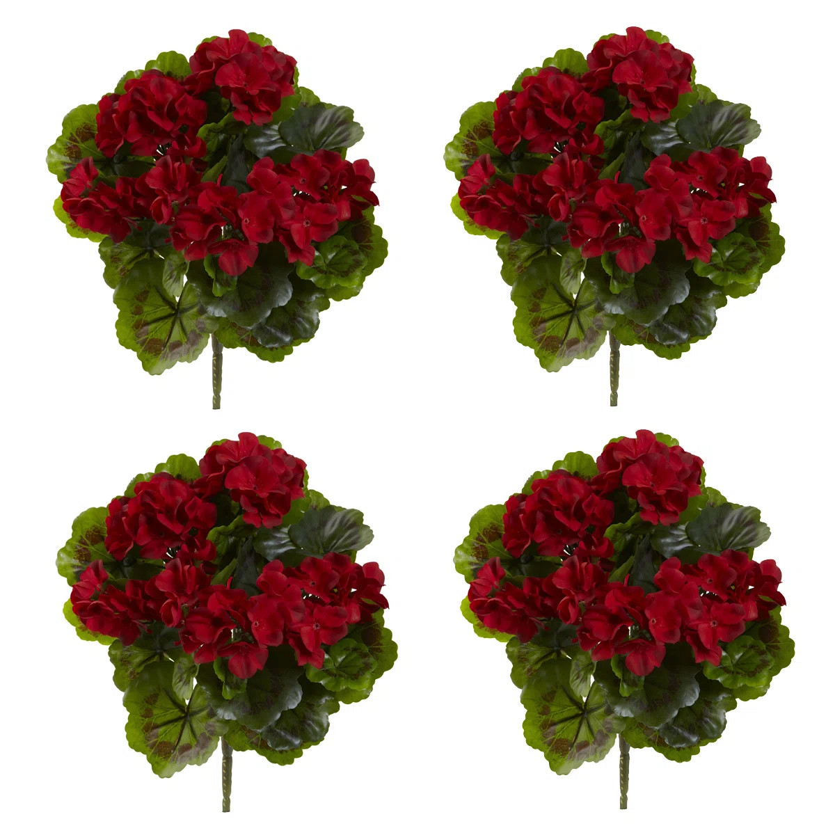 Geranium Artificial Bush UV Resistant (Indoor/Outdoor) (Set of 4) | Wayfair North America