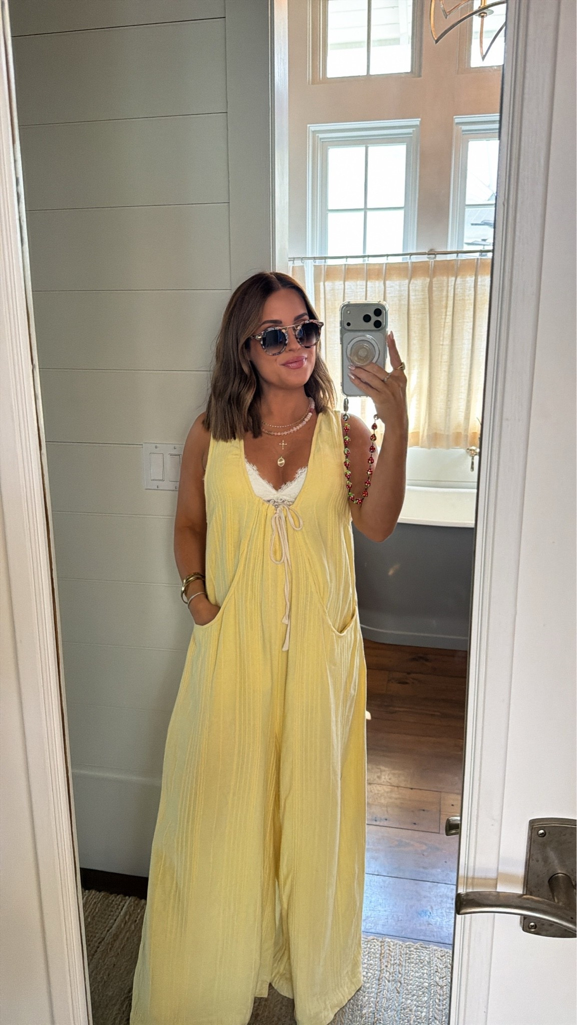 Today’s outfit- grabbing lunch & strolling through Seaside! Wearing an xs in jumpsuit; currently 26 weeks pregnant & very bump friendly! Bralette + accessories all linked too. 💛

#LTKBump #LTKTravel #LTKSeasonal