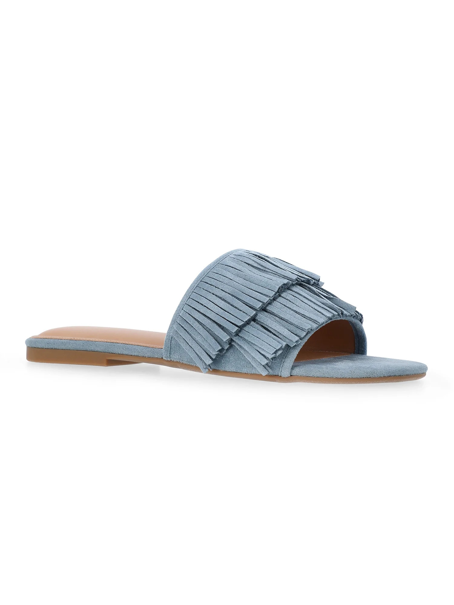 Time and Tru Women's Fringe Slide Sandals | Walmart (US)