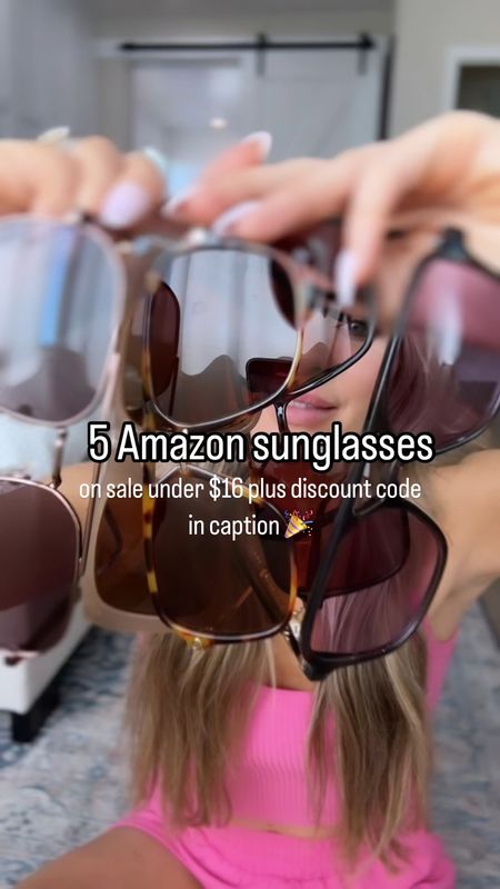 5 new sunglasses from Amazon, all on sale and under $16 and you can stack code LACYSOJOS at checkout! Which pair is your favorite!?!

#LTKStyleTip #LTKSaleAlert #LTKFindsUnder50