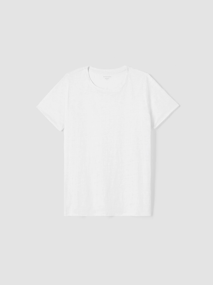 Organic Linen Jersey Crew Neck Tee | Eileen Fisher
