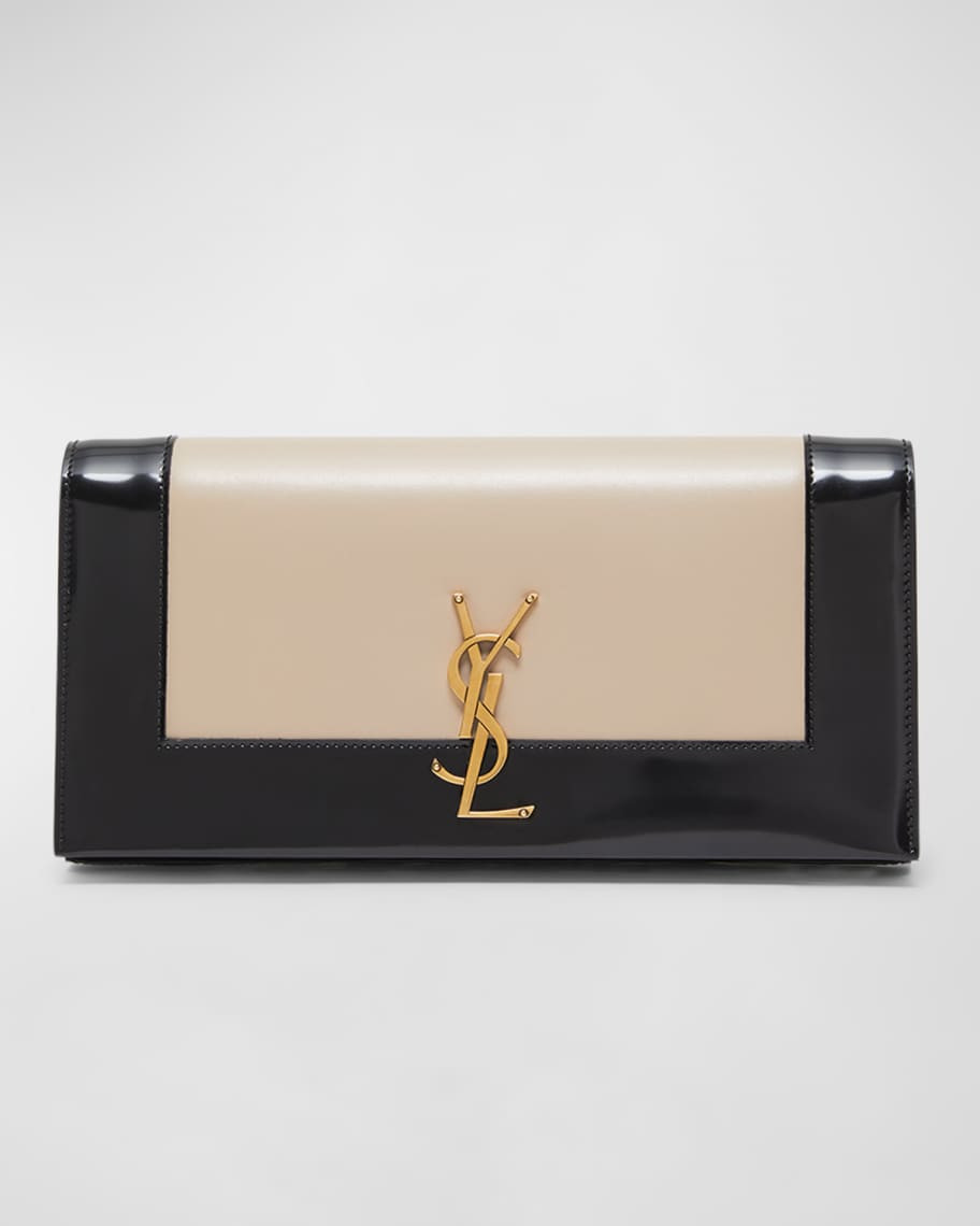 Saint Laurent Kate YSL Napa Leather Clutch Bag | Neiman Marcus