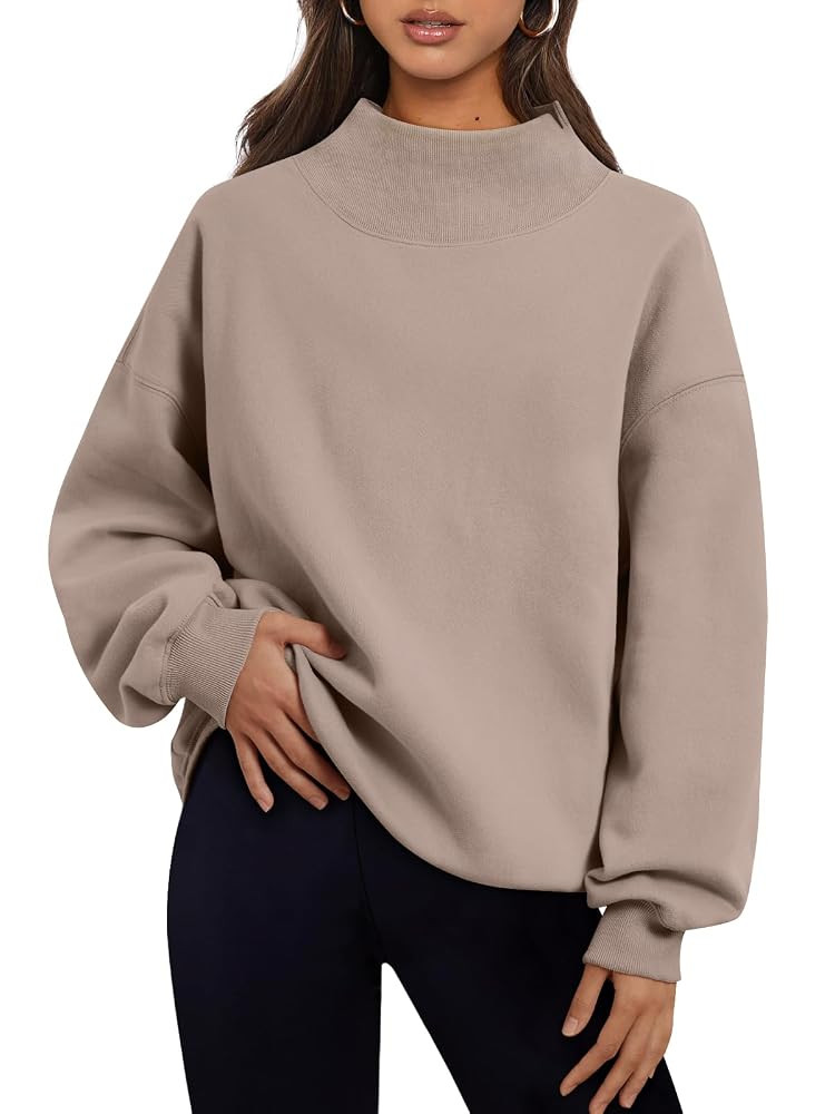Trendy Queen Womens Oversized Sweatshirts Turtleneck Pullover Long Sleeve Hoodies Tops Fall Outfi... | Amazon (CA)