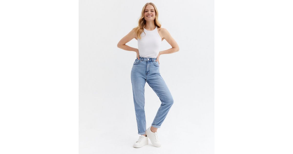 Blue Mid Wash Waist Enhance Tori Mom Jeans
						
						Add to Saved Items
						Remove from Save... | New Look (UK)