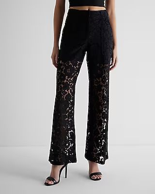 High Waisted Lace Trouser Pant | Express