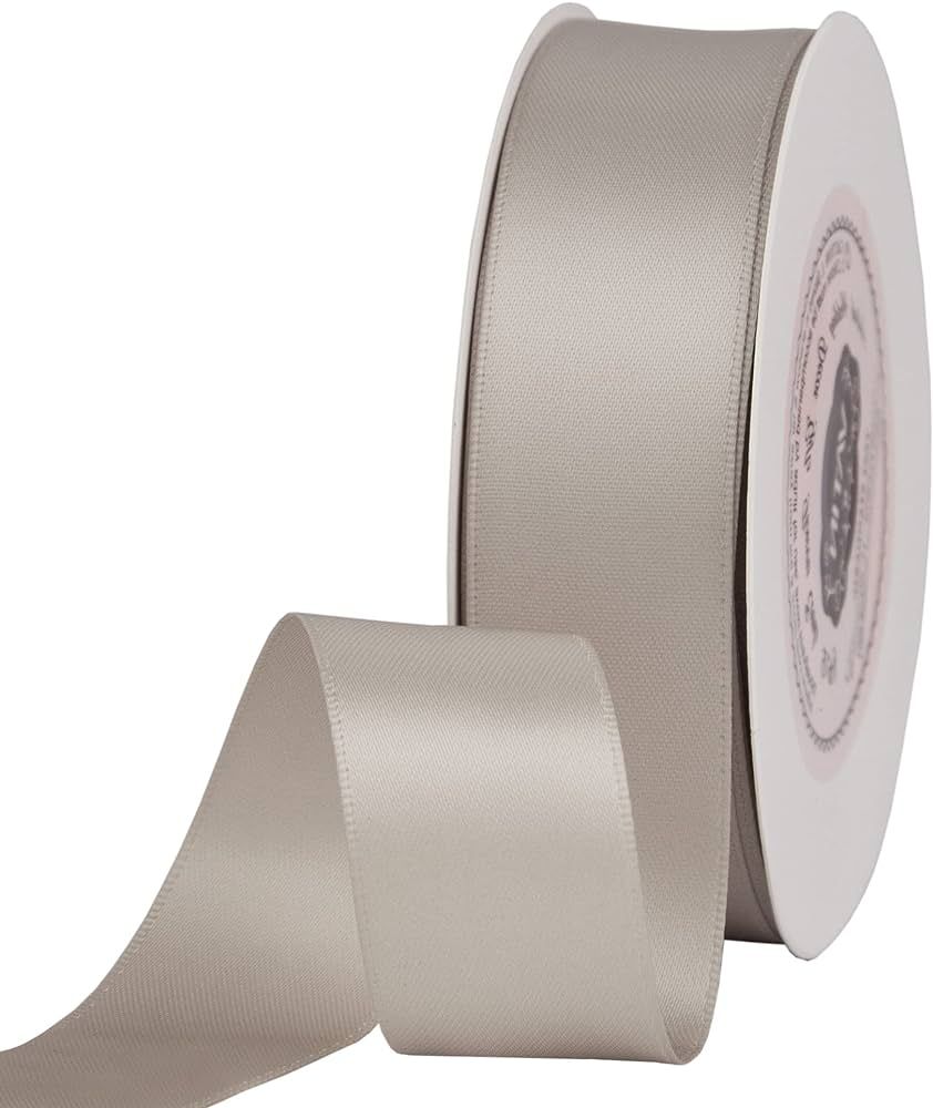VATIN 1 inch Double Faced Polyester Satin Ribbon Champagne -Continuous 25 Yard Spool, Perfect for... | Amazon (US)