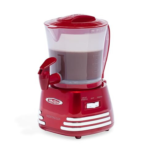 Nostalgia Retro Frother and Hot Chocolate Maker and Dispenser, 32 Oz, for Coffees, Lattes, Cappuccinos, Red | Amazon (US)