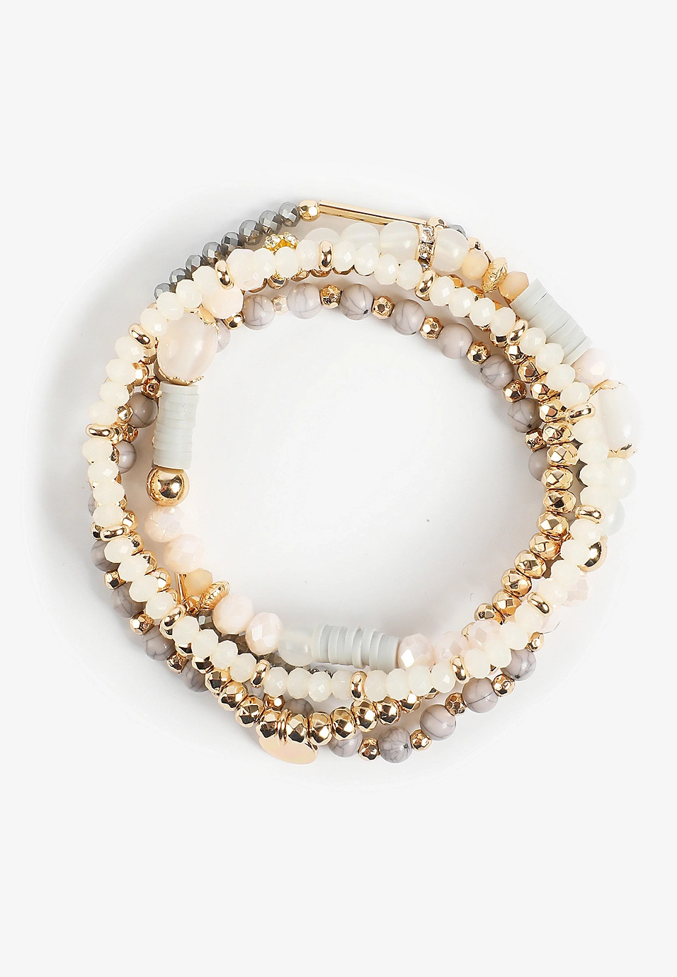 Neutral Mixed Bead Bracelet Set | Maurices
