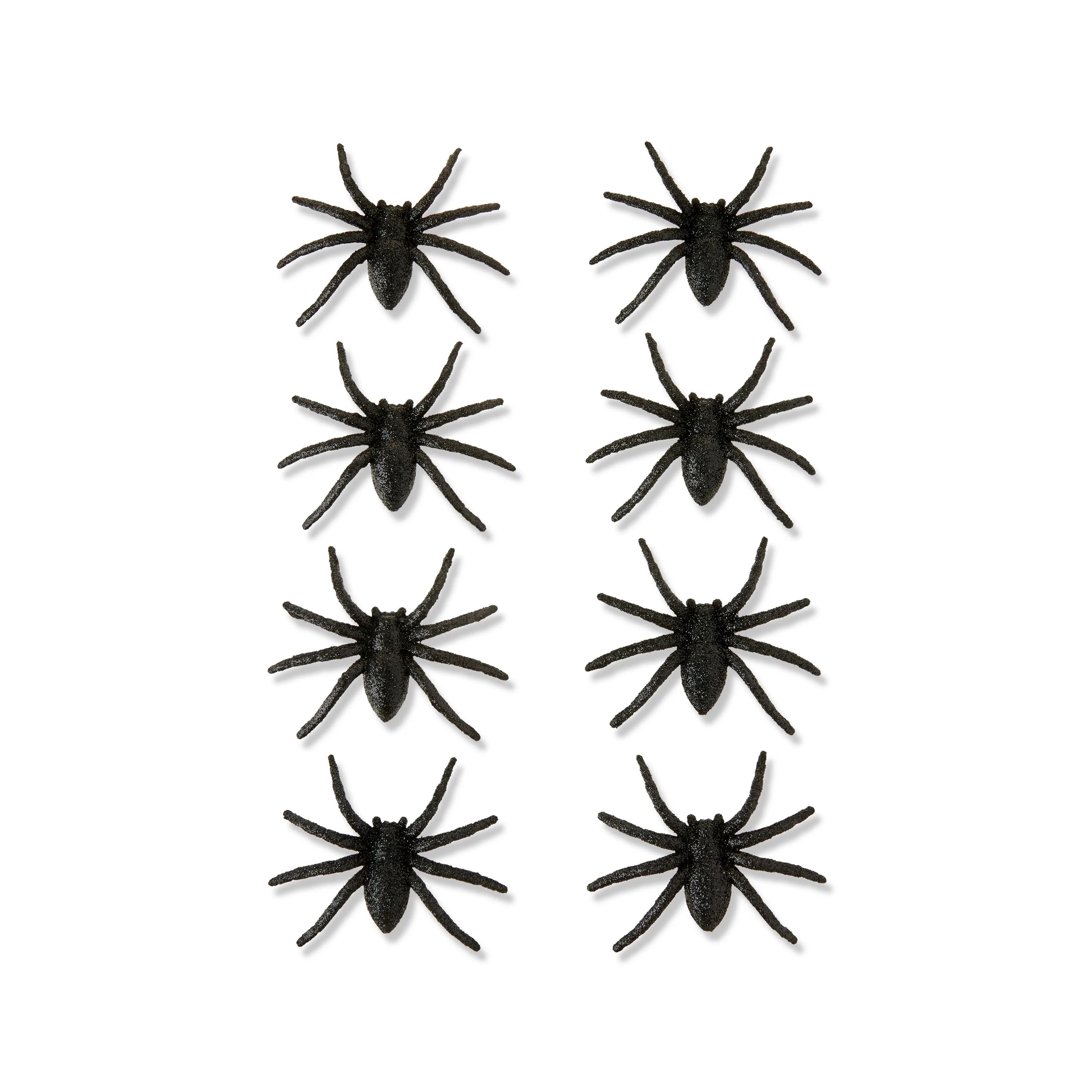 Halloween 2.8-in Length Black Glitter Spider Decorations, 8 Count, Party Favors, by Way to Celebr... | Walmart (US)