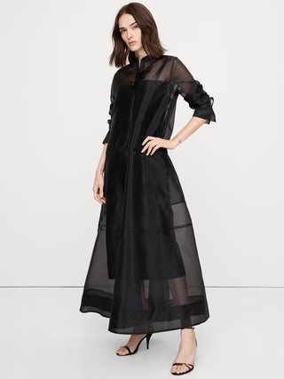 Organza Maxi Shirt Dress | Banana Republic (US)