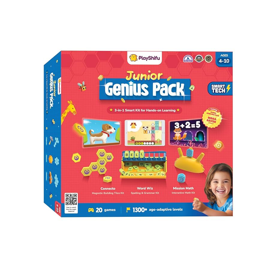 PlayShifu Junior Genius Pack | 3-in-1 STEM Learning Kit with Word Wiz, Mission Math & Connecto | ... | Amazon (US)