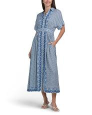 short sleeve button front maxi dress | TJ Maxx