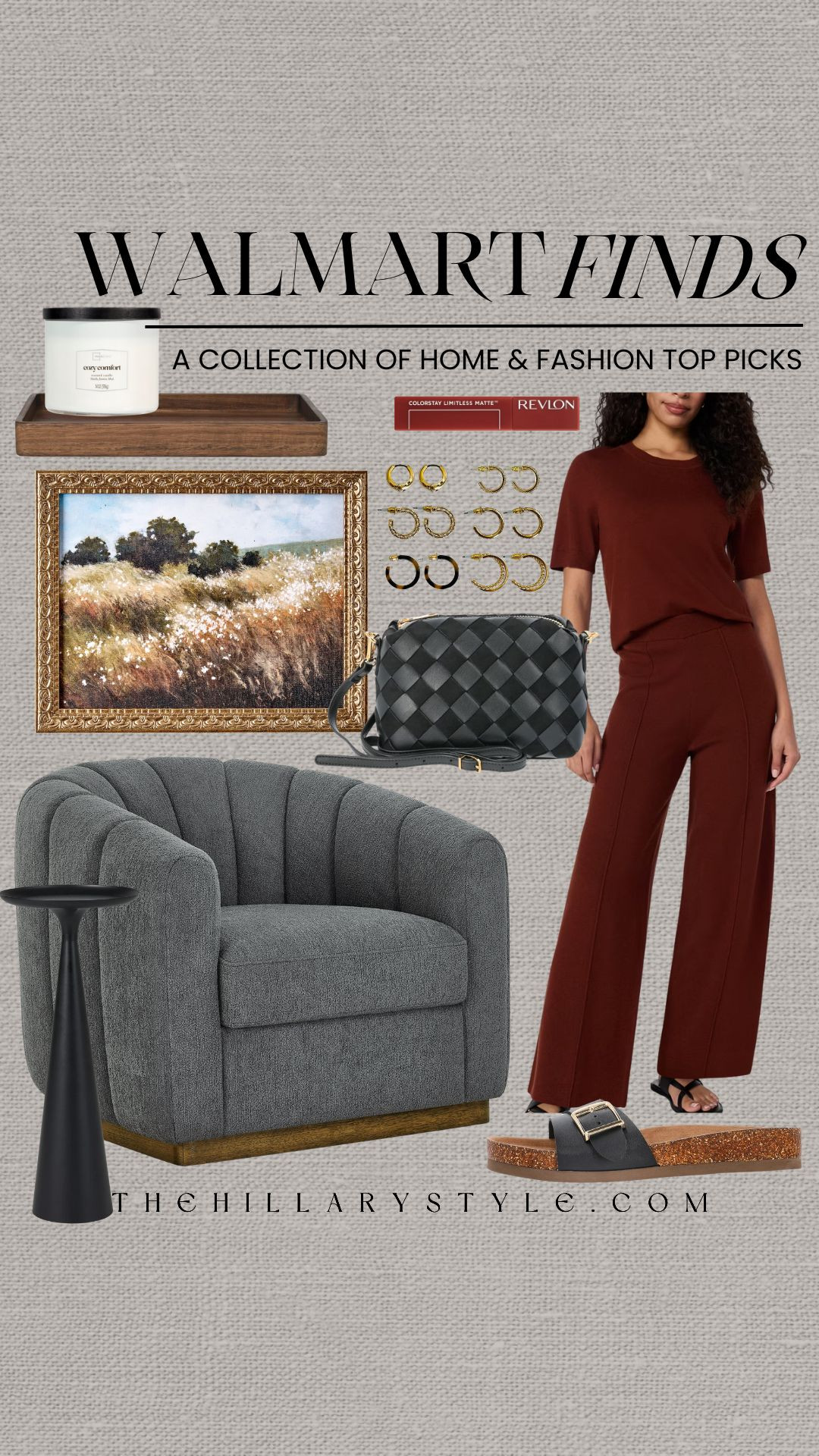 Walmart Winter to Spring Refresh: The Neutral Edit 🕊️✨

The ultimate "Walmart run" turned into a total Walmart find jackpot! 👏 I am head over heels for this winter-to-spring transition look. This short sleeve sweater and pants set is the definition of quiet luxury—it’s cozy enough for chilly mornings but lightweight enough for those sunny spring days. I’ve paired it with these black buckle sandals and a classic black crossbody bag for an effortless, elevated "cool girl" uniform.

But we can’t talk about a new season without a home refresh! 🏠 I found the most stunning boucle accent chair that looks like a high-end designer piece. It pairs perfectly with this sleek black cocktail table for a modern contrast. To tie the room together, I added some framed landscape wall art, a warm wood tray, and a scented candle to bring those cozy spring vibes indoors. Walmart’s new arrivals for 2026 are honestly better than ever—grab these viral staples before they sell out! 🤍☕️

#TheHillaryStyle #WalmartFashion #WalmartHome #WalmartFinds #TransitionalStyle #WinterToSpring #SpringHomeRefresh #CozyAesthetic #QuietLuxury #WalmartStyle #SpringDecor #NeutralHome #BoucleChair #WalmartHaul #PinterestInspo 

 

#LTKHome #LTKootd #LTKSeasonal #LTKHome