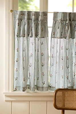 Parker Cotton Printed Valence Cafe Curtain, Set of 2 | Anthropologie (US)