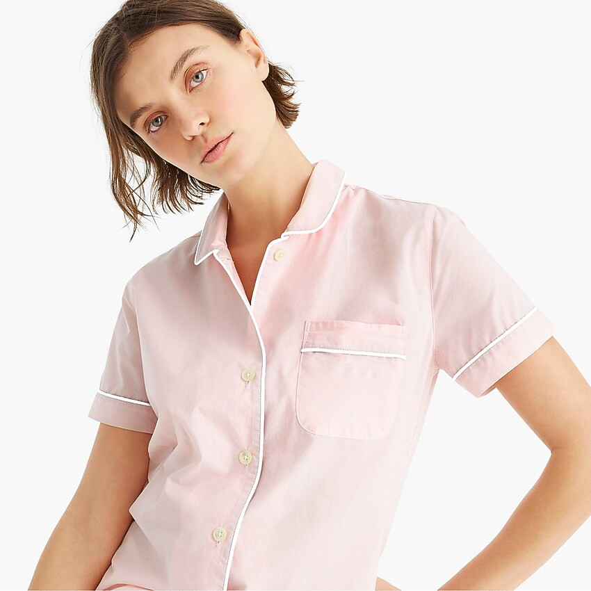 Short-sleeve pajama set in end-on-end cotton | J. Crew US