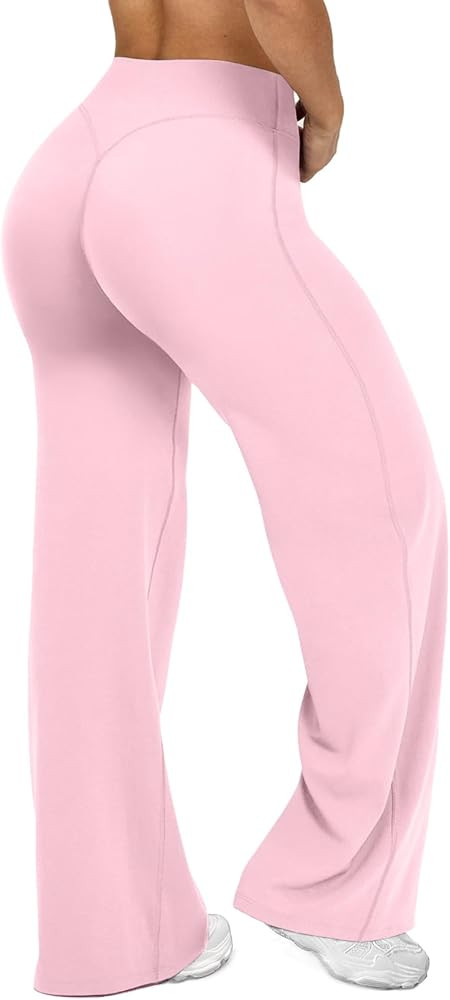 JGS1996 Wide Leg Yoga Pants Bottoms Straight Leg Leggings for Women High Waist Stretch Booty Casu... | Amazon (US)