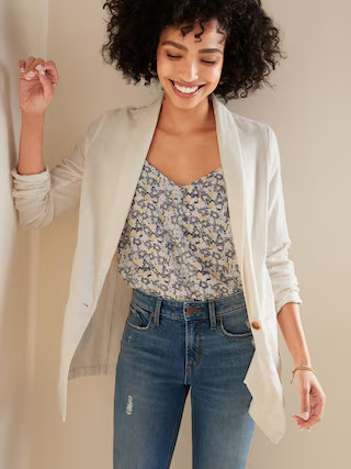 Linen-Blend Blazer for Women | Old Navy (US)