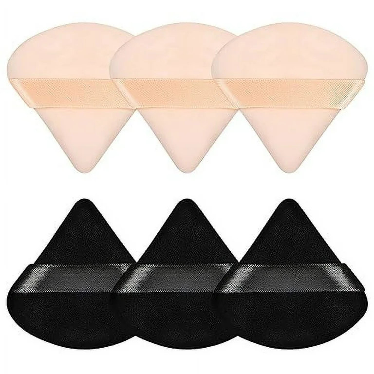 Pimoys 6 Pieces Powder Puff Face Triangle Makeup Sponge Soft Velour Puffs for Loose Powder Beauty... | Walmart (US)