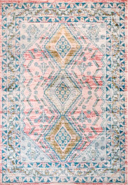 Light Pink Faded Diamond Area Rug | Rugs USA