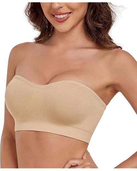 OLLIE ARNES 4 Pieces or Single Strapless Bandeau Bra, Seamless Bralette for Women, Bandeau Top for Junior and Plus Size | Amazon (US)