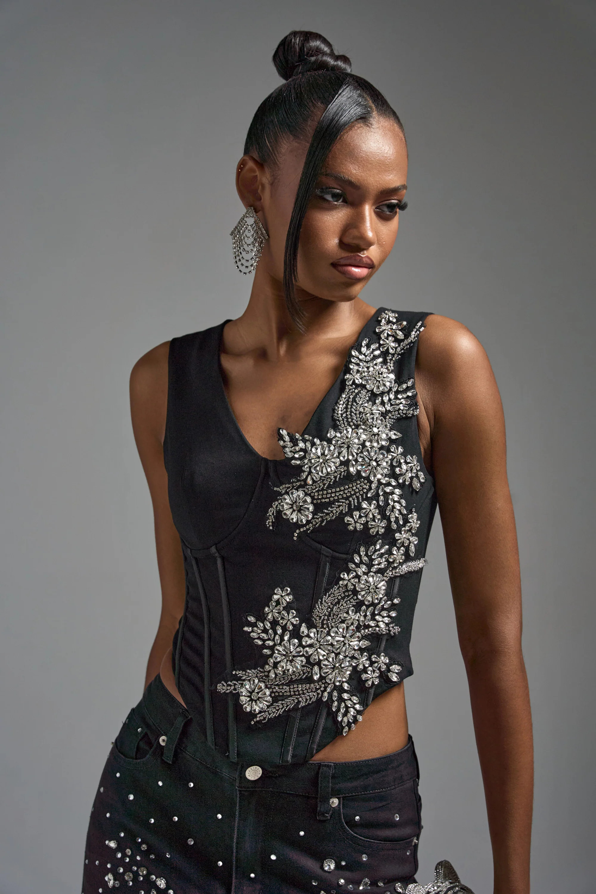 LOTS OF LOVE TO GIVE RHINESTONE BLOUSE | AKIRA