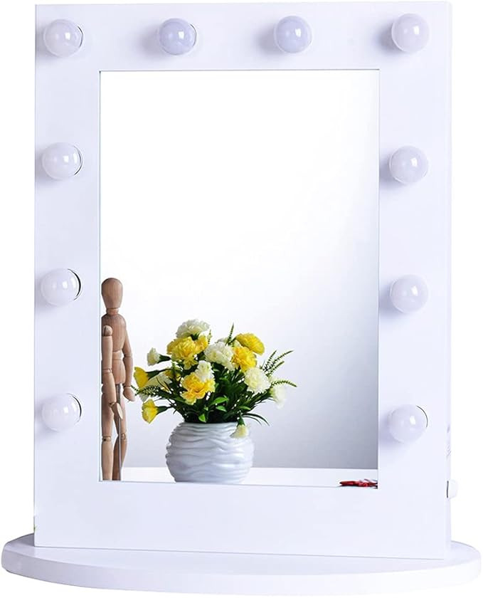 Chende Hollywood Vanity Mirror with Lights, 25.6'' x 19.7'' Large LED Makeup Mirror with Outlet a... | Amazon (US)