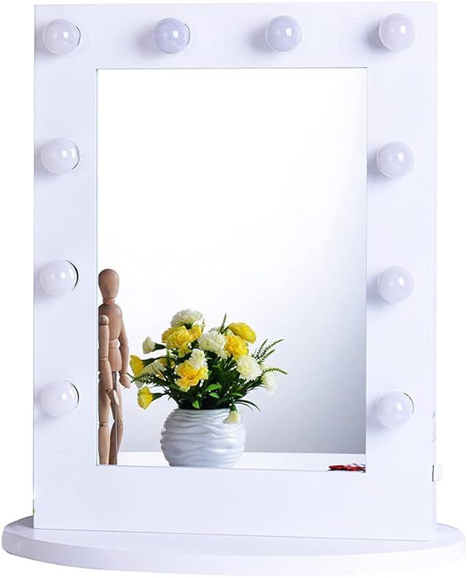 Chende Hollywood Vanity Mirror with Lights, 25.6'' x 19.7'' Large LED Makeup Mirror with Outlet a... | Amazon (US)