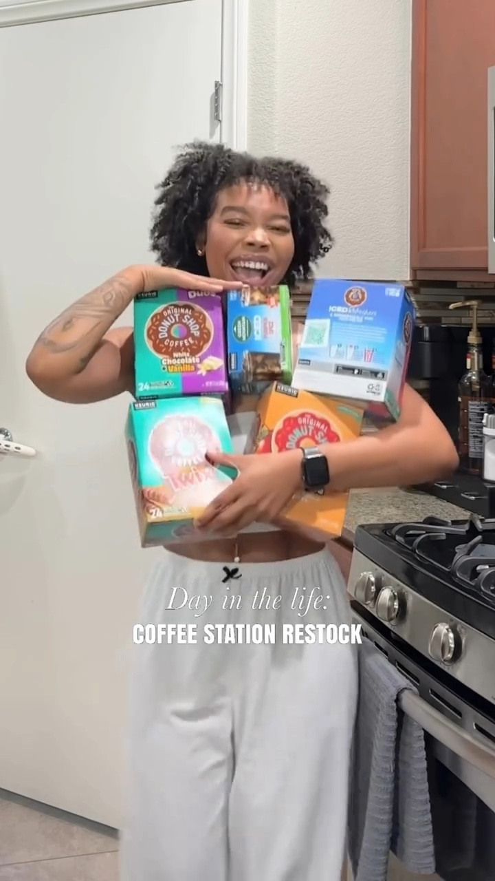 Restock my coffee station with me☕️ I love how @keurig and @theoriginaldonutshop has so many flavors for everyone at such an affordable price! 

#coffee #coffeeholic #coffeelovers #coffeeaddict #keurig #restock 


#LTKHome #LTKVideo #LTKFamily