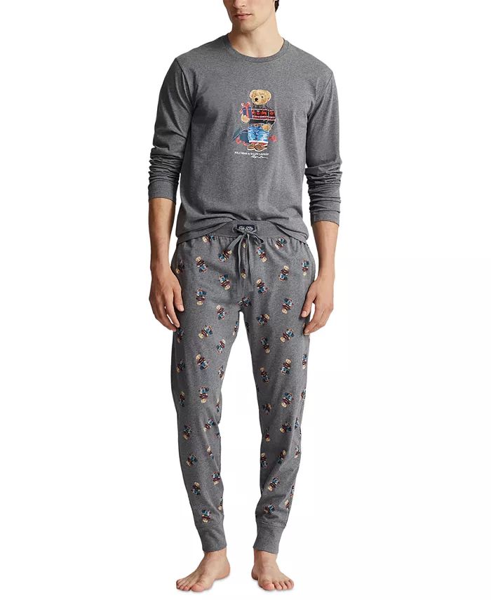 Men's 2-Pc. Cotton Polo Bear Pajamas Set | Macy's