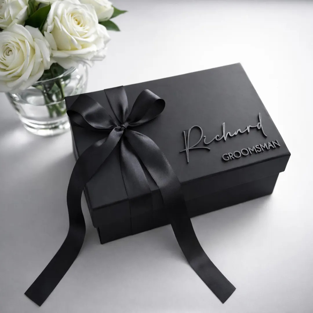 Groomsmen Proposal Box | Personalized Magnetic Keepsake With 3D Acrylic Name - Etsy | Etsy (US)