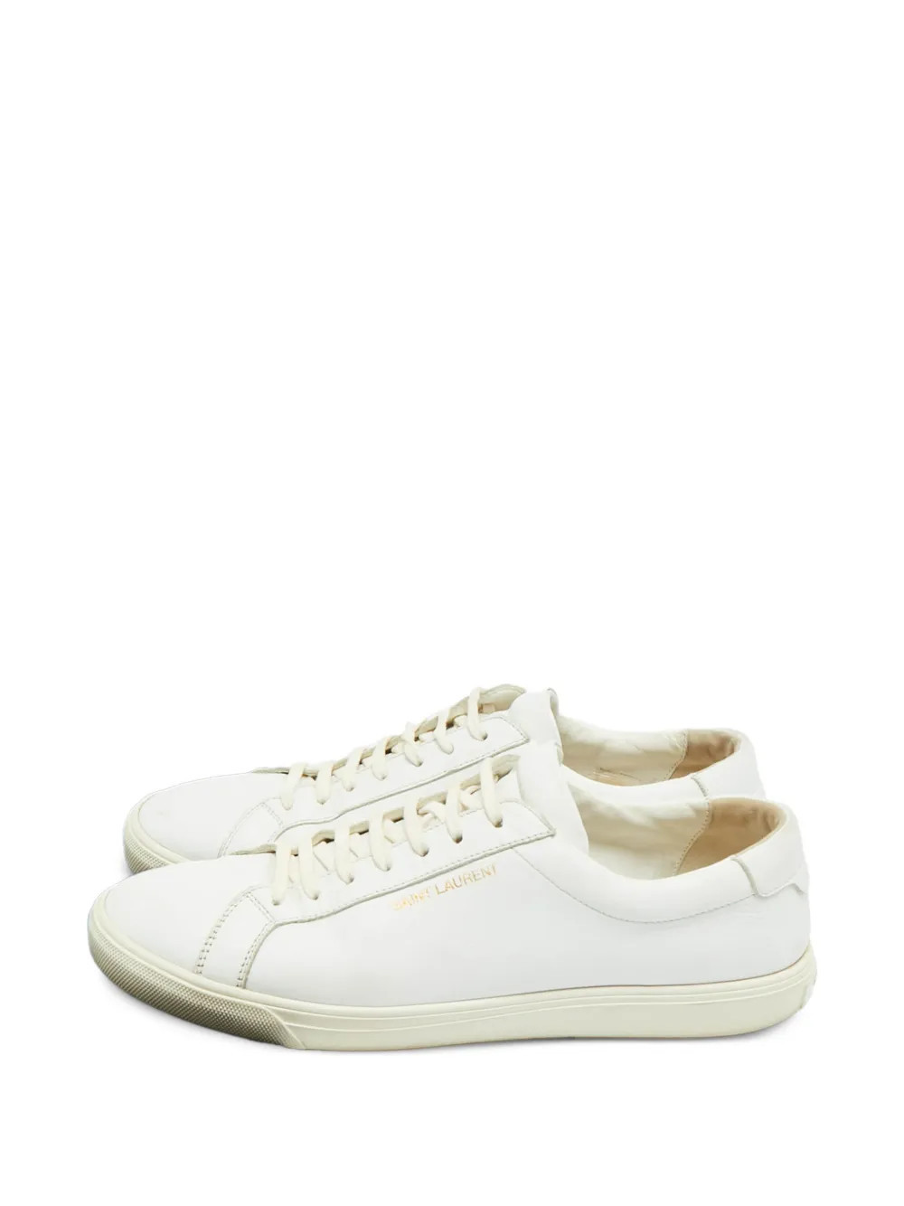 Saint Laurent Pre-Owned Andy leather sneakers - White | Farfetch Global