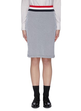THOM BROWNE | Stripe seersucker skirt | Women | Lane Crawford - Shop Designer Brands Online | Lane Crawford (Global)