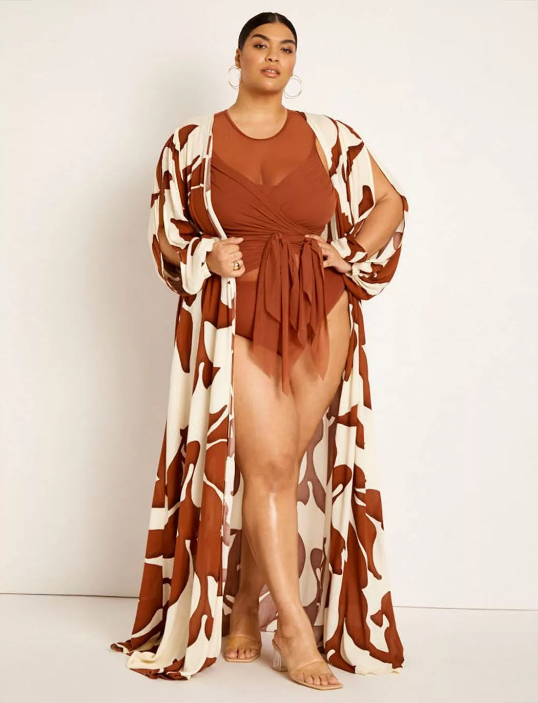 Gabi Fresh Swim x ELOQUII Slit Sleeve Coverup Duster | Eloquii