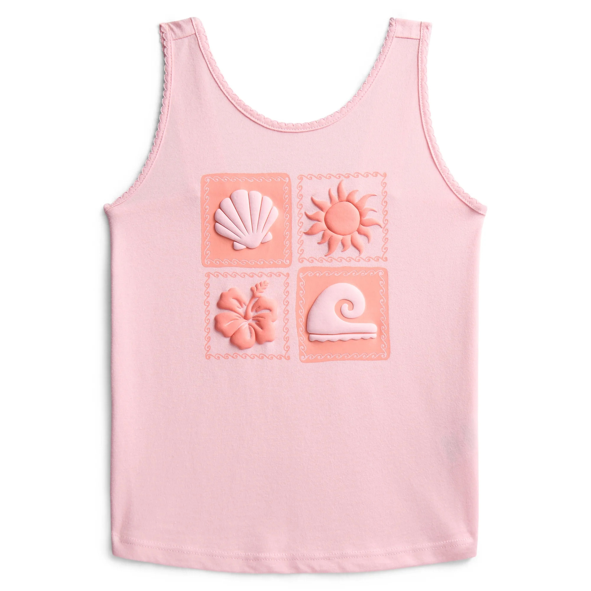Wonder Nation Little Girls' Graphic Tank Top with Scalloped Trim, Sizes 4-10 | Walmart (US)