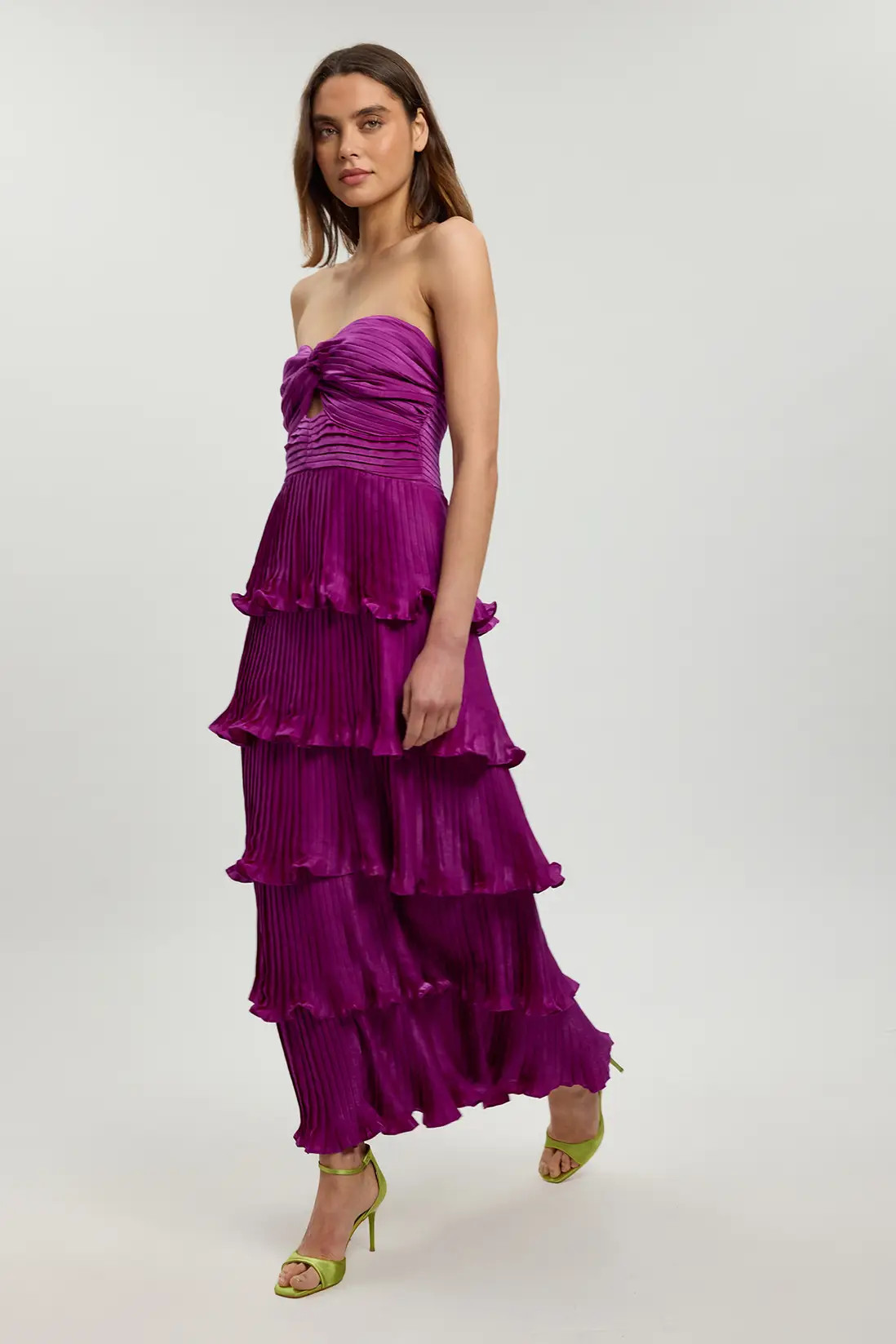 Pleated Tiered Maxi Dress | Karen Millen